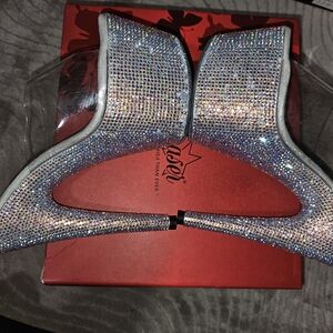 Pleaser Silver Rhinestone Heels